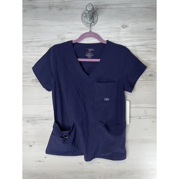 New York Laundry + MEDics Shirt Womens Small V-Neck Scrub Top Stretch Pockets - Picture 1 of 7